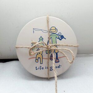 Life Is Good Coasters Gone Fishing S/4 Ceramic